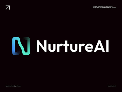 Ai Logo design ai artificial intelligence blockchain branding design gradient icon identity lettering logo technology