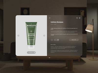 Skincare platform - Apple Vision Pro app design typography ui ux