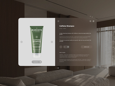 Skincare platform - Apple Vision Pro app design typography ui ux