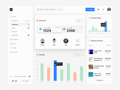 Dashboard branding graphic design ui