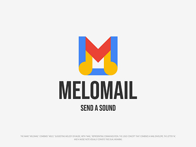 Melomail Logo Design, Mail icon + Music note + Letter M brand identity branding creative logo icon identity logo logo design logodesigner logos logotype m logo mail icon mail logo mail logo design mark melody modern logo monogram music logo unique logo