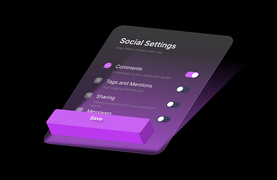 Social Settings for a social networking app #DailyUi dailyui settings ui