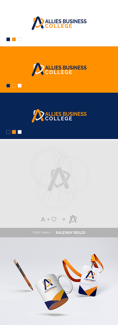 Allies Business College Logo Design advertisement advertising allies brand design branding business college college logo design design design logo graphic design graphic designer logo marketing mockup social media