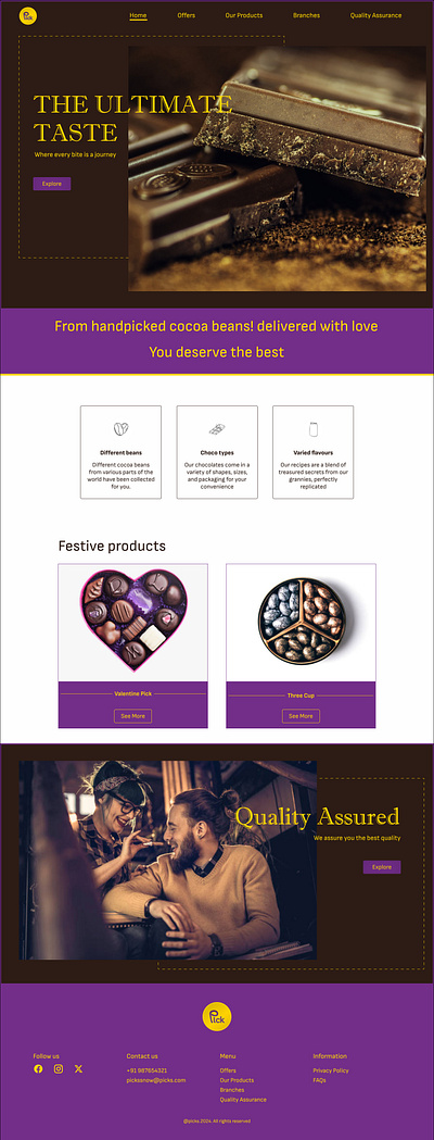 Chocolate -Landing page UI design hero section landing page ui ux web design