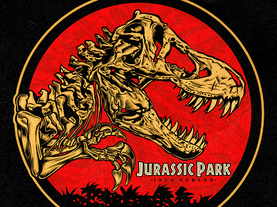 JURASSIC PARK branding david vicente digital art dinosaur illustration inking jurassic park logo print t rex