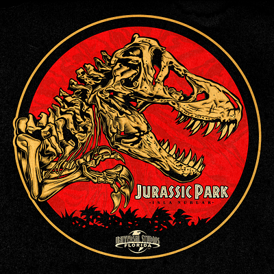 JURASSIC PARK branding david vicente digital art dinosaur illustration inking jurassic park logo print t rex