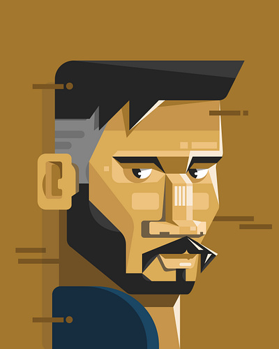 Man 1 adobe illustrator graphic design illustration portrait shape illustration user interface