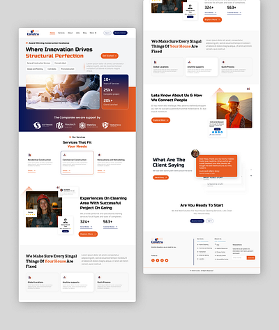 Construction Websites Landing Pages UI design building contractor civil engineering commercial construction concrete contractor construction company construction management construction services flooring contractor graphic design residential construction steel fabrication ui designer website design
