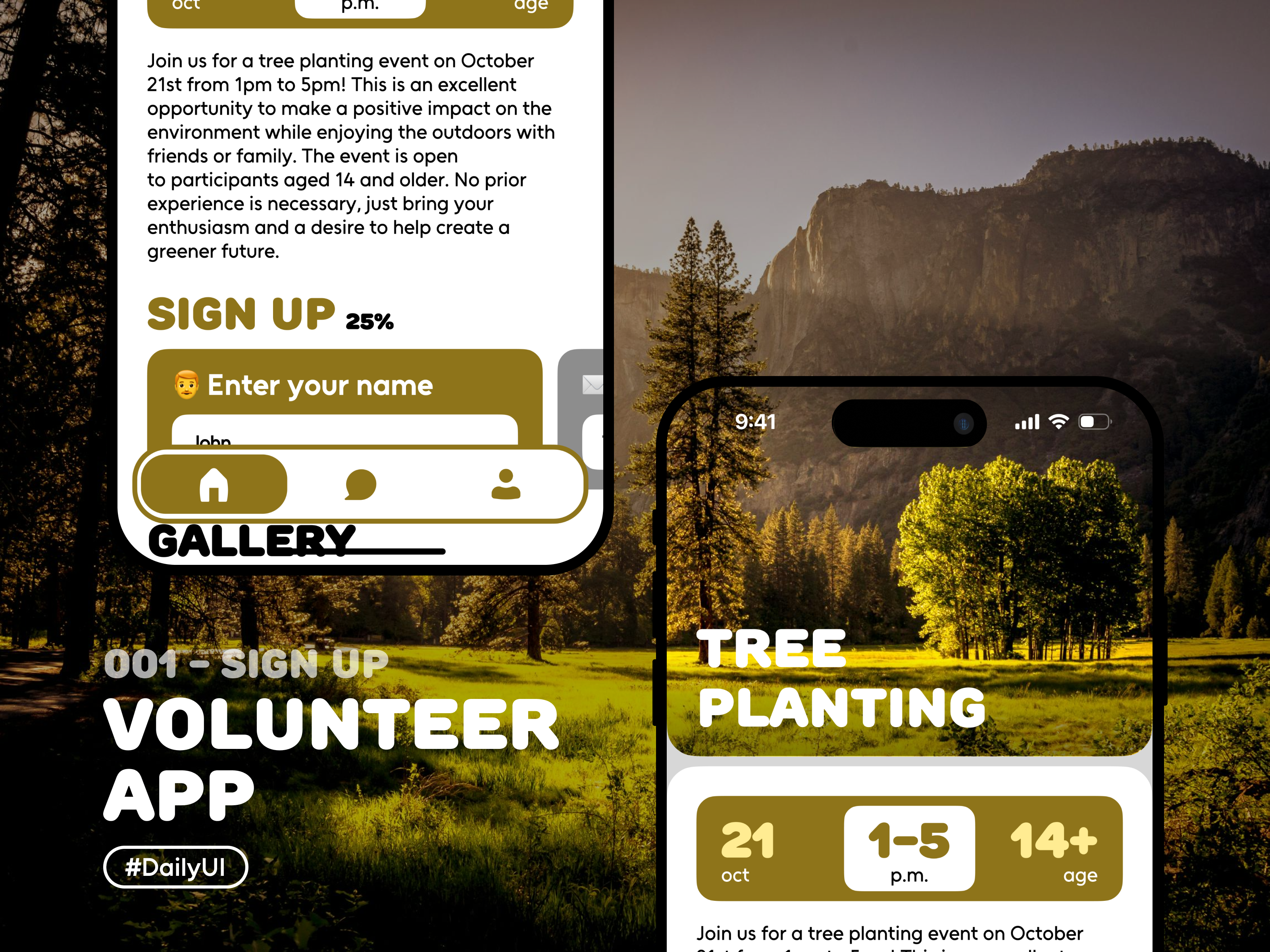 001 - Sign up. Volunteer app #DailyUI app dailyui design ui ux