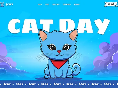 $Cat - Meme Token Website base base token blockchain brand identity cat coin cat meme coin cryptocurrency degen elon floki meme inu meme meme coin meme logo meme token meme website pepe presale shiba token solana