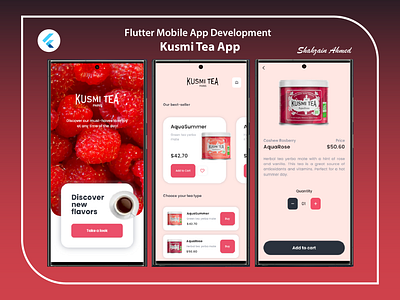 Kusmi Tea - Mobile App (Flutter) android animations branding dart design flutter flutter development getx illustration ui