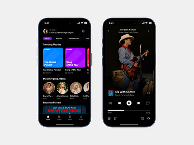 Souna - Music Streaming App audio clean ui figma user interface joox mobile modern music sing song spotify ui ui mobile youtube music