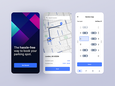 USPOT Parking booking app mobile app mobile ui parking ui ui design ux ux design