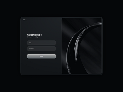Login Screen – Dark Mode UI. clean dark design minimalist ui webdesign