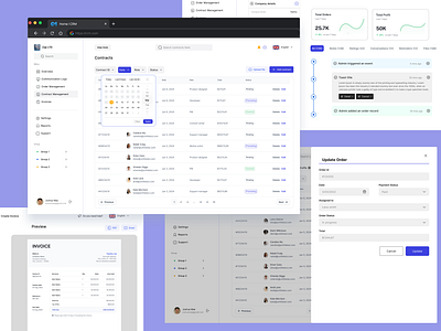 CRM structure add crm delete filter list search sort table ui update ux