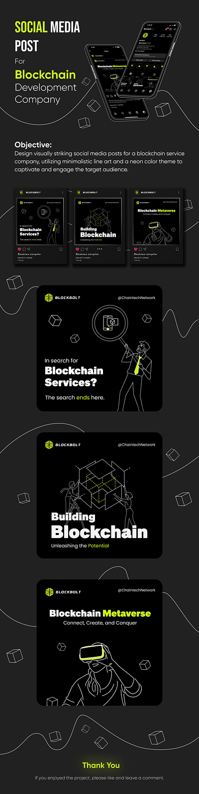 Social Media Post For Blockchain Development Company blockchain branding crypto graphic design ui ui ux