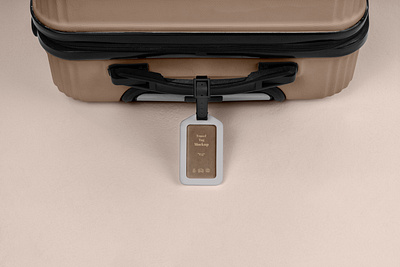 Brown Suitcase Tag Mockup branding design graphic design label logo mockup suitcase tag travel