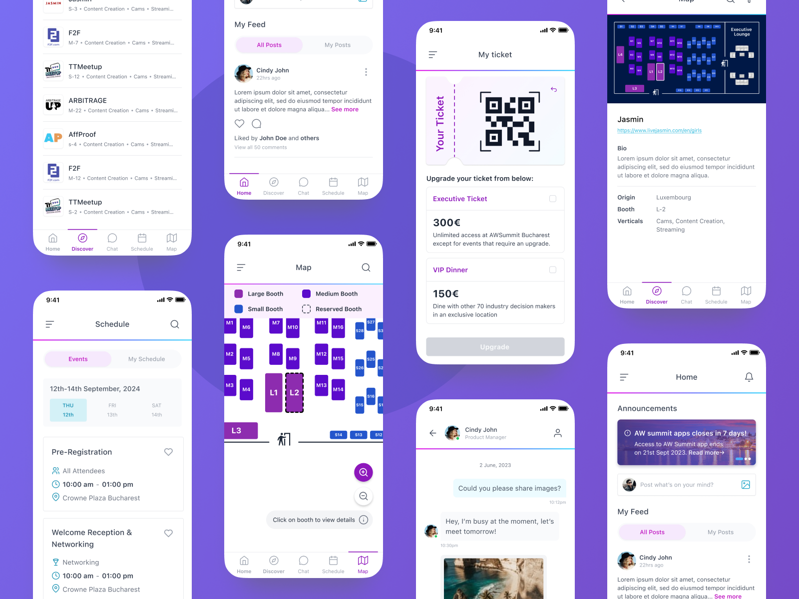 AW SUMMIT - Conference App app branding design illustration mobileui typography ui ui ux design uidesign ux