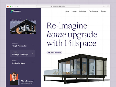 Realspace | Website Header Exploration agent apartment building business home property house housing landing page properties real estate ui ui design ui ux web header website