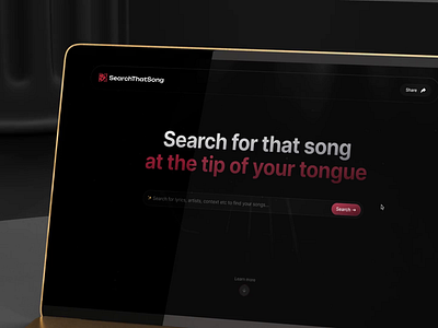 Search that song dot com homepage redesign 3d animation branding graphic design motion graphics ui