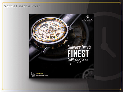 Social Media Post for A Watch - Embrace Time's Finest Expression design graphic design illustrator indesign photoshop rolex social media social media post