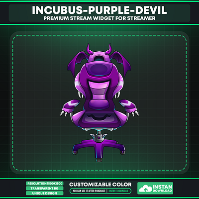 Vtuber Accessories Chair Purple Devil demonic chair asset