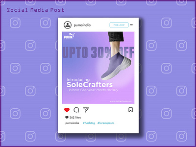 Social Media Post for Shoes - Puma India Sole Crafters. branding design graphic design illustrator indesign photoshop puma india shoes social media social media post