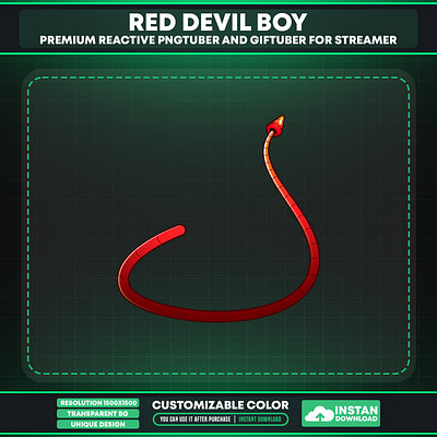 Vtuber Accessories Tail Red Devil demonic webcam