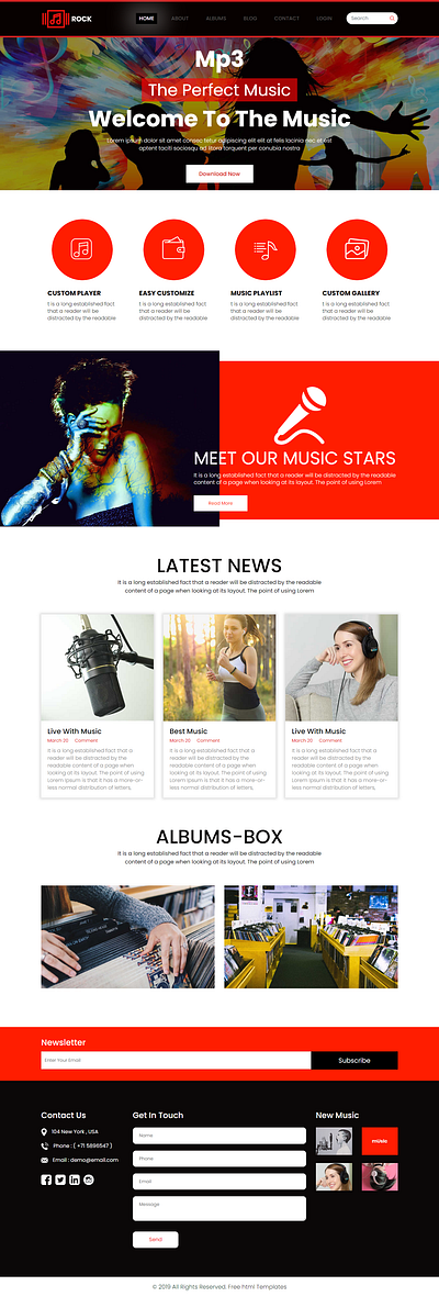 A Modern Music Website a modern music website graphic design ui