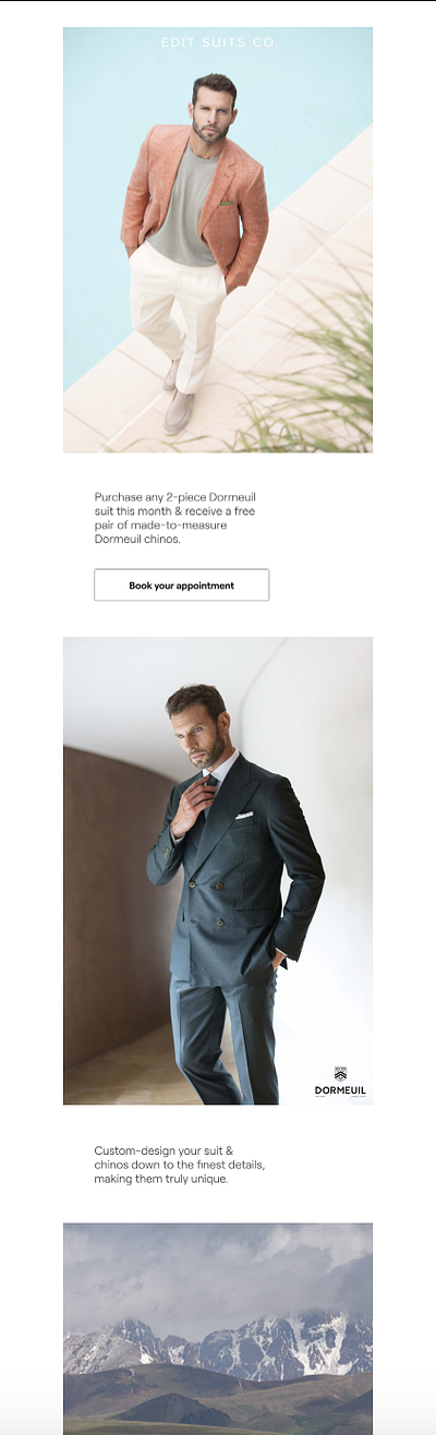 Edit Suits Co. Newsletter menswear minimalist newsletter