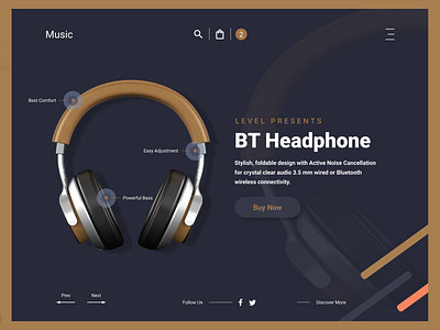 Headphone Banner graphic design ui