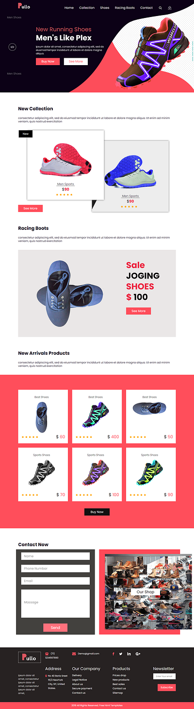 Jogging Shoes Website graphic design jogging shoes website ui