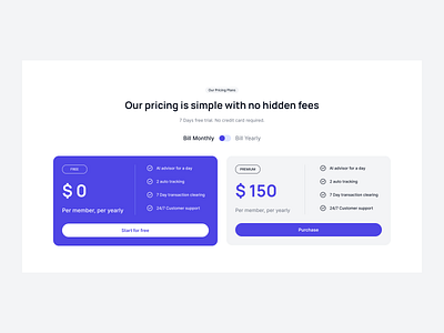 Tailwind CSS Pricing cards price plan pricing page pricing table subscription plans ui design ux design