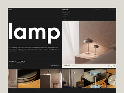 Website Design. Home Accessories accessories dark design furniture future home interior lamp minimal minimlistic modern product scandinavian site style ui ux web website