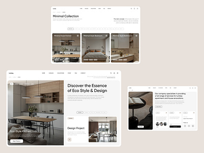 Web Design. Interior Design Studio apartment bathroom bedroom catalog collection concept design furniture future home interior kitchen living room minimal modern project studio turnkey ui ux