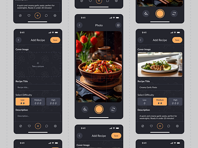 RecipeSnap - Share your recipe app figma food meal mobile recipe snap ui design ui ux design ux design