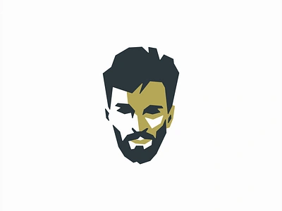 Bearded Man Logo barber beard bearded beauty branding design emblem face fashion geometric hipster icon illustration logo male man mark portrait vector