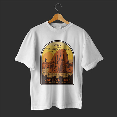 An Illustration of Capitol Reef - Utah arizona brand designer capitol reef digital illustration grand canyon graphic designer illustration art illustration artist logo artist logo designer logos national park national parks procreate tshirt design tshirt designer utah wacom