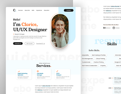 Personal Portfolio Design cv design figma graphic design portfolio ui uiux design ux