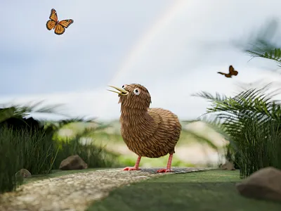 Game Character Concept & 3D Modelling 3d 3d modelling bird character game character game design kiwi