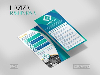 FLYER FOR IT COMPANY aesthetic branding corel design digital exact it flyer graphic design illustration laziza logo photoshop tashkent uzbekistan vector