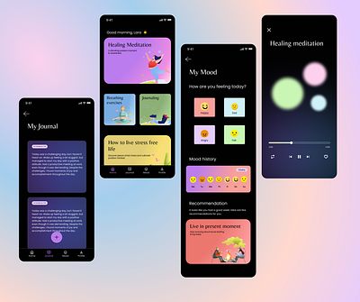 Mindfulness App Concept app design design mindfulness mobile design ui ux