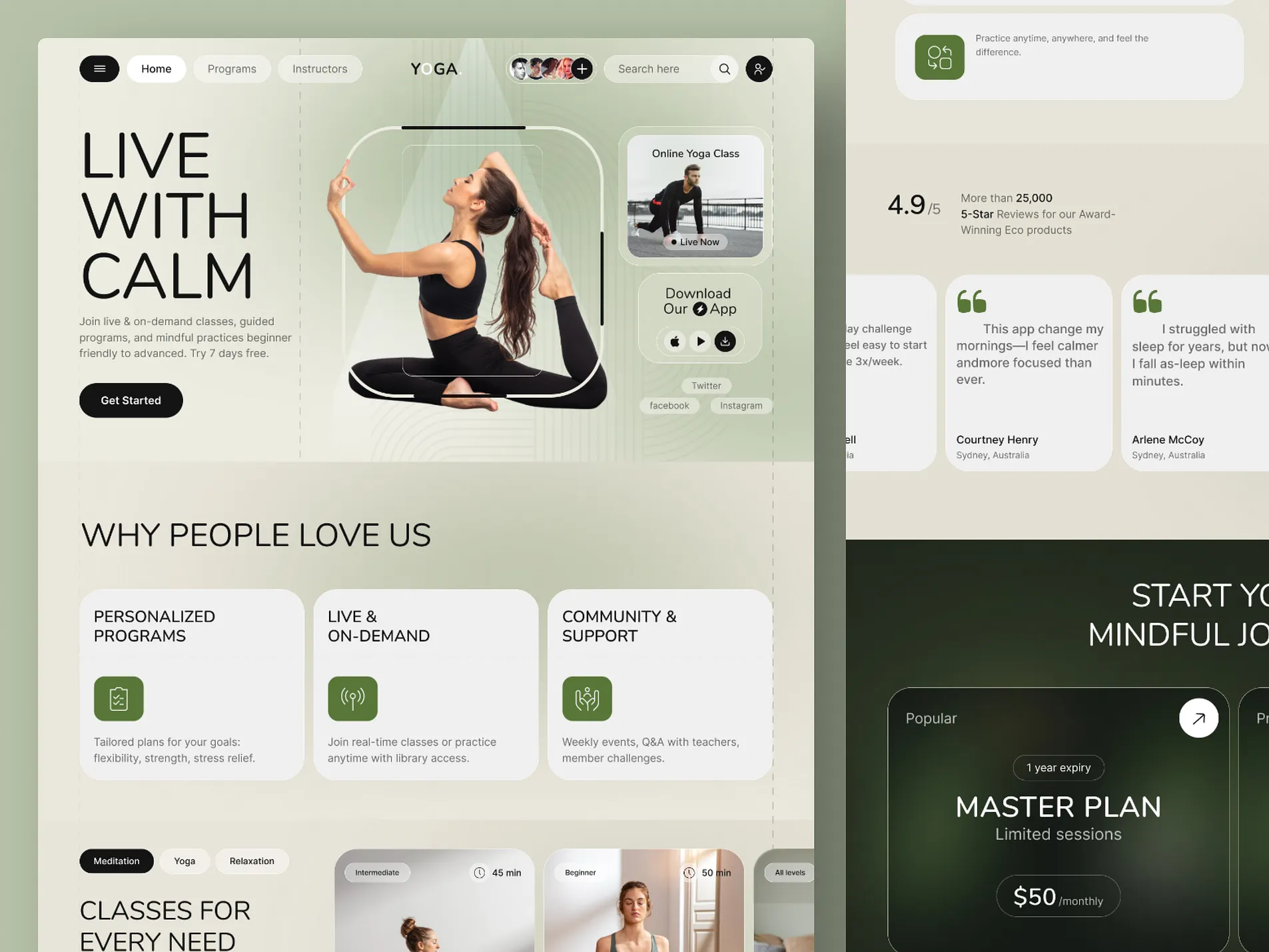 Meditation Landing Page Design figma design landing page ui ux design website