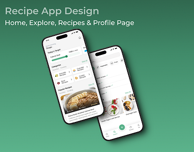 Recipe App Design accessibility app challenge dailyui design health home navigation nutrition recipe search ui uix101 ux