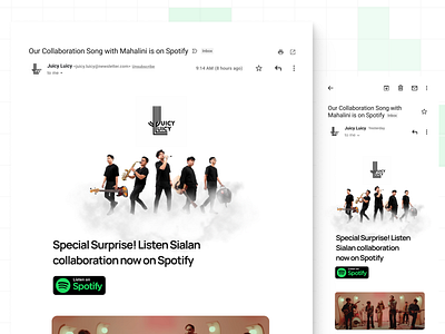 Newsletter Concept for a Band band concept design desktop email exploration gmail inspiration mobile music newsletter song ui