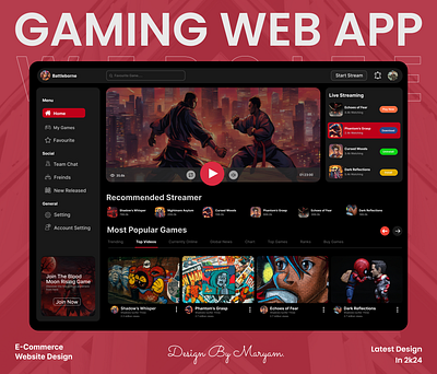 The Gaming Web App UI Design branding design gamingui graphic design illustration motion graphics responsivedesign ui uiux userexperience ux webappdesign