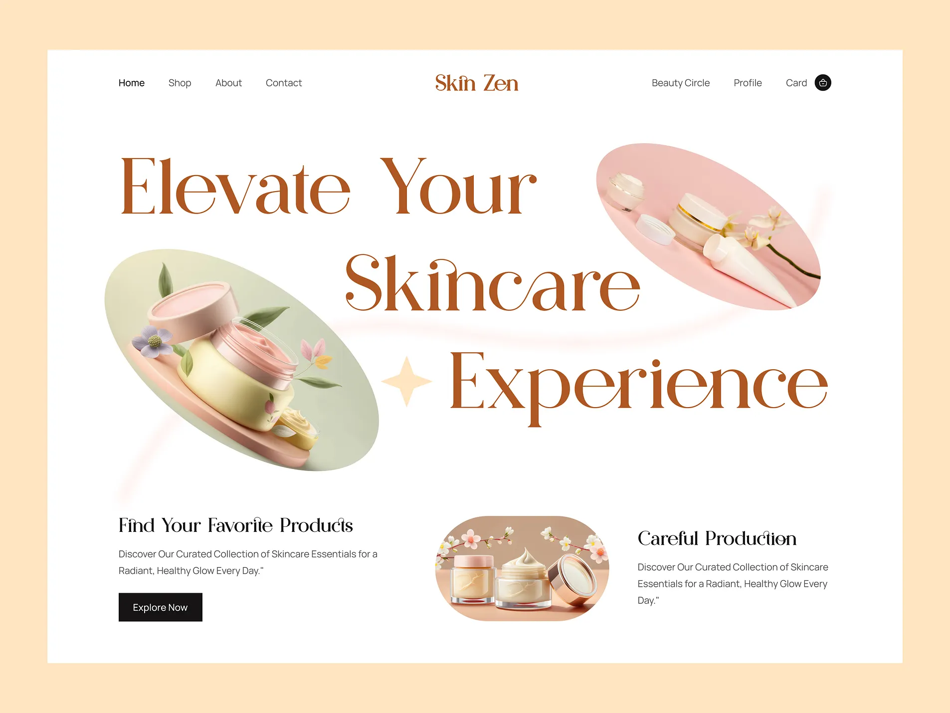 Skin Care Website Design landing page website