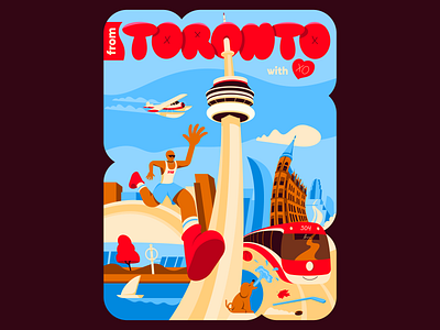 From Toronto with ♥ canada cn tower gooderham building illustration illustrator miguelcm ontario toronto tramway