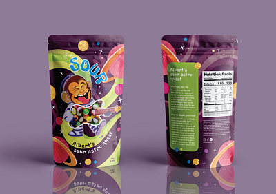 Packaging Design - freeze dried candy brand adobe illustrator astronauts bag design brand identity branding design dielines graphic design illustration label label packaging design label design logo design monkeynauts monkeys packaging packaging design pouch pouch design product design