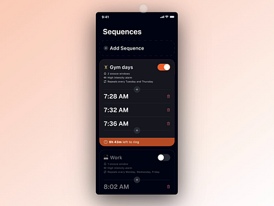 Better alarm app alarm alarm app button clean component create dark mode design emoji flow interaction ios minimal mobile app product design sequence set up ui ux design